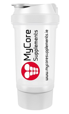 MyCore Supplements Compartment Protein Shaker Dark Opaque 500+150ml clear white