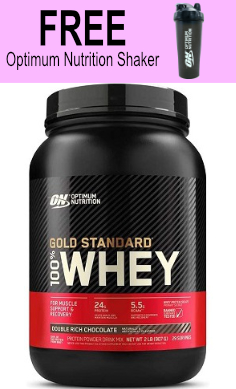 Optimum Nutrition Gold Standard 100 whey Protein 908g free shaker
