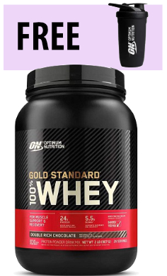 Optimum Nutrition gold standard whey protein 900g FREE shaker