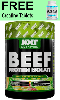 nxt nutrition beef protein isolate 500g + creatine tabs