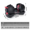 24Kg Adjustable Dumbbells (Pair) - Image 3