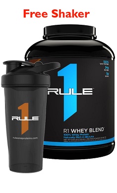 Rule1 R1 whey blend protein free shaker