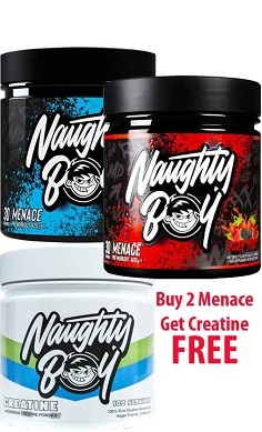 Naughty Boy Menace Preworkout Free creatine offer