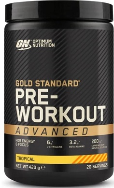 optimum nutrition gold standard preworkout advanced tropical