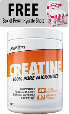 Per4m creatine 400g free hydrate shots