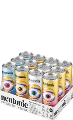 Neutonic productivity drink cans