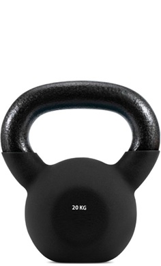 Coated cast iron kettlebell black