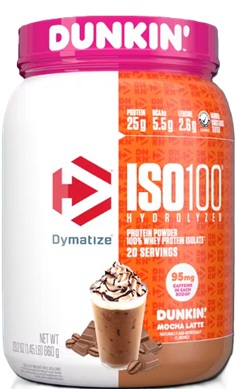 Dymatize ISO 100 Whey Isolate X Dunkin' Mocha Latte